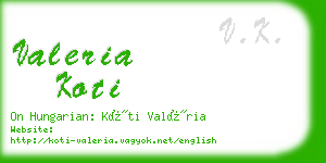 valeria koti business card